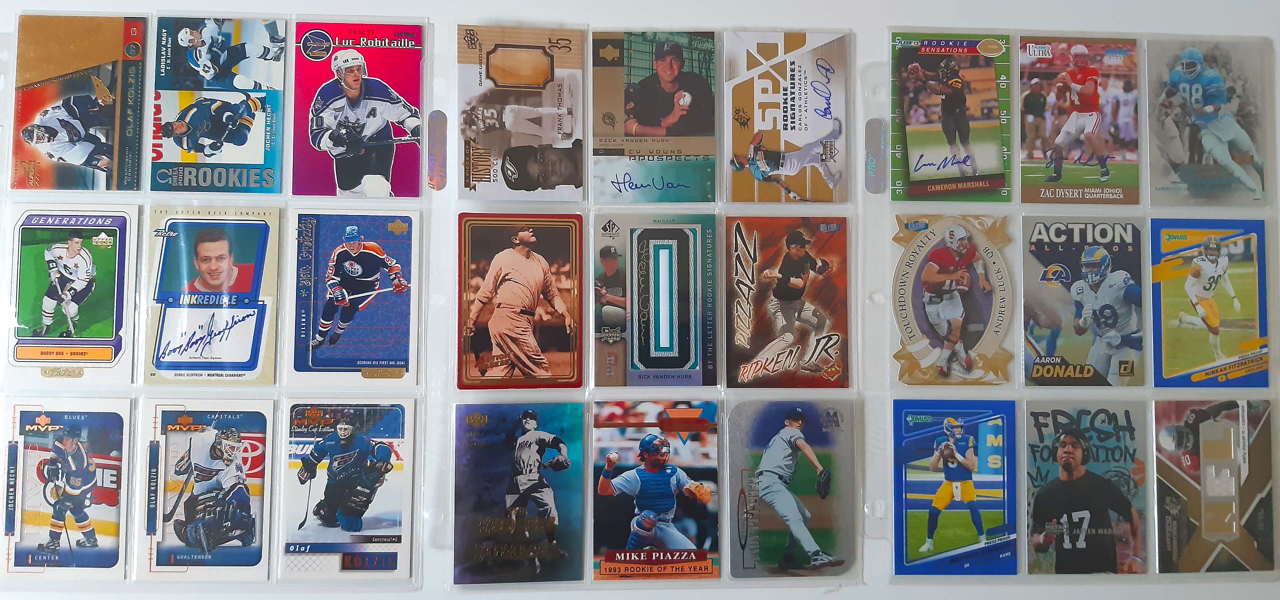 Ice Hockey, Baseball &  Football Cards